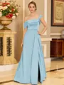 Glamorous A-line Floor-Length Satin Corset Mother of the Bride Dress