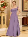 Glamorous A-line Floor-Length Satin Corset Mother of the Bride Dress