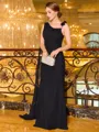 Modest Sheath Straps Flower Floor-Length Chiffon Corset Mother of the Bride Dress