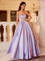 Breathtaking Ball-Gown Sweetheart Rhinestone Sweep Train Satin Corset Prom Dress