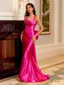 Splendiferous Sheath Straps Bow Sweep Train Corset Prom Dress