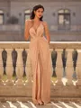 Hot Sheath V-Neck Pleated Floor-Length Prom Dress