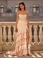 Glamorous Sheath Straight Appliques Lace Court Train Silk Like Satin Corset Prom Dress