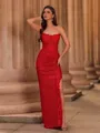 Splendiferous Sheath Straight Appliques Lace Floor-Length Corset Prom Dress