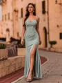 Captivating Sheath Spaghetti Straps Pleated Floor-Length Corset Prom Dress
