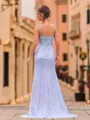 Charming Sheath Jersey V-Neck Sleeveless Sweep Train Prom Dress