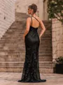 Unforgettable Sheath Lace One-Shoulder Sleeveless Sweep Train Prom Dress