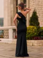 Stunning Sheath Stretch Crepe Ruffles One-Shoulder Sleeveless Floor-Length Prom Dress