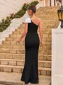 Breathtaking Sheath Stretch Crepe Bowknot One-Shoulder Sleeveless Floor-Length Prom Dress