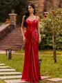Clingy Sheath Straps Pleated Floor-Length Corset Prom Dress