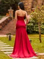 Flattering Sheath Sweetheart Appliques Lace Sweep Train Corset Prom Dress