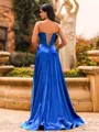 Polished Sheath Sweetheart Appliques Lace Sweep Train Corset Prom Dress