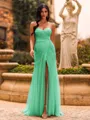 Glamourous Sheath Sweetheart Pleated Sweep Train Tulle Corset Prom Dress