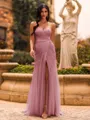 Glamourous Sheath Sweetheart Pleated Sweep Train Tulle Corset Prom Dress