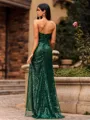 Chic Sheath Sweetheart Pleated Sweep Train Corset Prom Dress