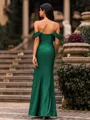 Teasing Sheath Off-the-Shoulder Pleated Floor-Length Corset Prom Dress