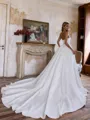 Perfect Ball-Gown Straight Cathedral Train Satin Corset Wedding Dress