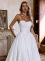 Perfect Ball-Gown Straight Cathedral Train Satin Corset Wedding Dress