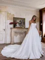 Perfect Ball-Gown Straight Cathedral Train Satin Corset Wedding Dress
