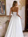 Elegant Ball-Gown Straight Appliques Lace Cathedral Train Satin Corset Wedding Dress