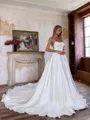 Opulent Ball-Gown Straight Appliques Lace Chapel Train Satin Corset Wedding Dress