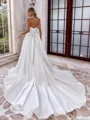 Glamorous Ball-Gown Straight Appliques Lace Cathedral Train Satin Corset Wedding Dress