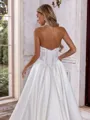 Glamorous Ball-Gown Straight Appliques Lace Cathedral Train Satin Corset Wedding Dress