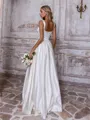 Trendy A-line Straps Floor-Length Satin Wedding Dress