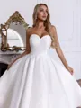 Fashion-forward A-line Sweetheart Pleated Tea-Length Organza Corset Wedding Dress