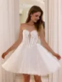 Glam A-line Sweetheart Short/Mini Corset Wedding Dress