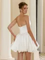 Unforgettable Ball-Gown Straight Pleated Short/Mini Satin Corset Wedding Dress