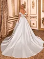 Splendiferous Ball-Gown Off-the-Shoulder Appliques Lace Cathedral Train Satin Corset Wedding Dress