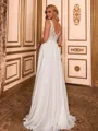 Classy A-line V-Neck Appliques Lace Floor-Length Chiffon Wedding Dress