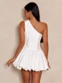 Always Celebrating White A-line One-Shoulder Short/Mini Taffeta Dress