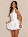 Always Celebrating White A-line One-Shoulder Short/Mini Taffeta Dress