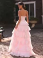 Elegant A-Line Sweetheart Appliques Lace Floor-Length Tulle Corset Prom Dress