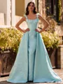 Captivating A-Line Straps Flower Floor-Length Corset Prom Dress