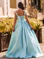 Captivating A-Line Straps Flower Floor-Length Corset Prom Dress