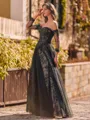 Aristocratic A-Line Sweetheart Long Sleeves Appliques Lace Floor-Length Tulle Corset Prom Dress