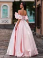Stunning Ball-Gown Off-the-Shoulder Bow Floor-Length Corset Prom Dress