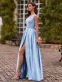 Pretty A-Line One-Shoulder Beading Floor-Length Charmeuse Corset Prom Dress