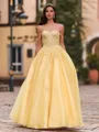 Glamorous A-Line Off-the-Shoulder Appliques Lace Floor-Length Tulle Corset Prom Dress