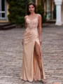 Stunning Sheath V-Neck Beading Floor-Length Corset Prom Dress