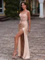 Stunning Sheath V-Neck Beading Floor-Length Corset Prom Dress