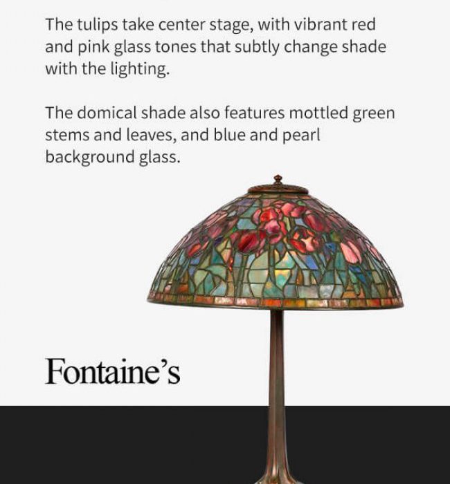 Tiffany Studios Red Tulip Table Lamp