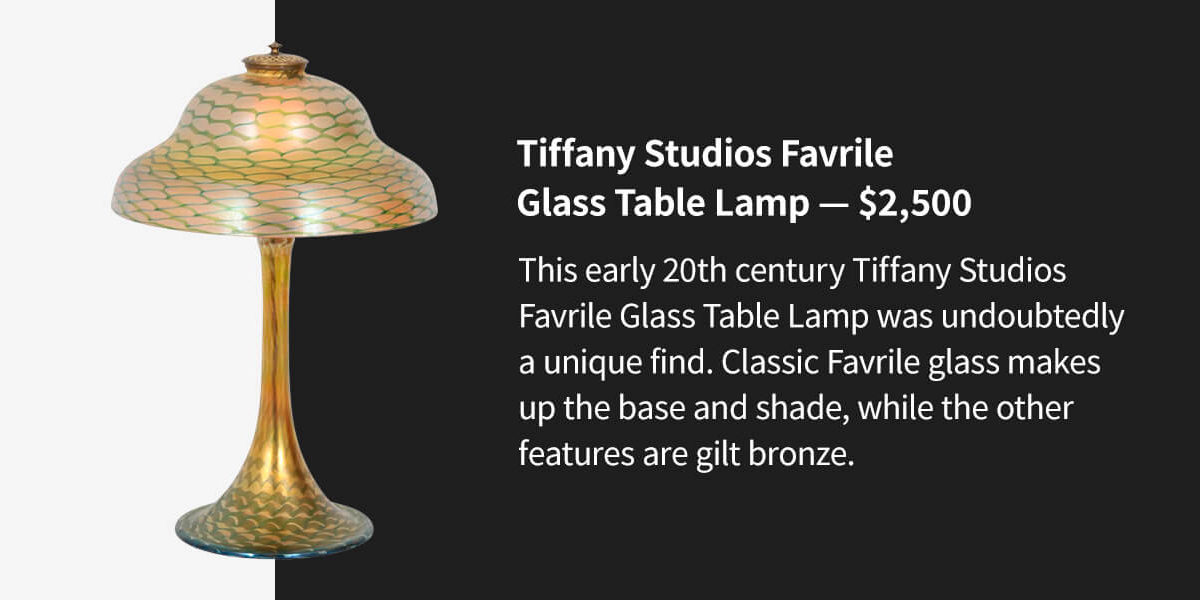 Tiffany Studios Favrile glass table lamp