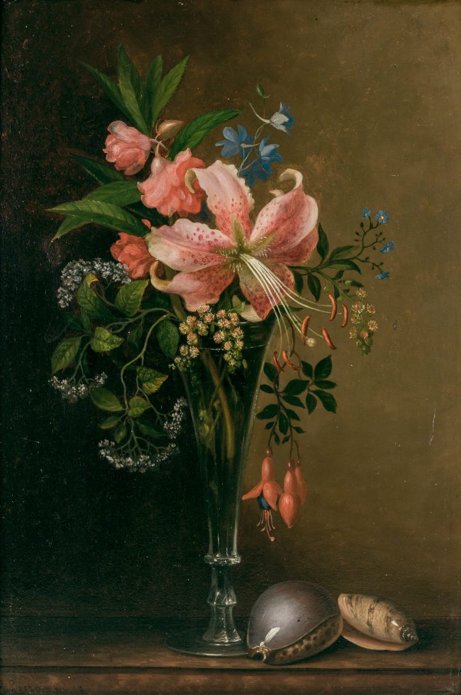 Floral Still Life with Shells by Paul Lacroix
