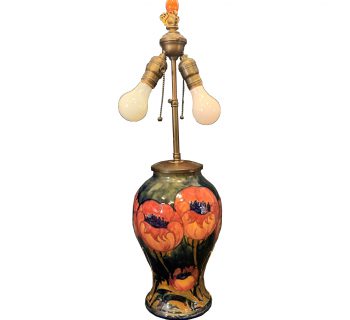 Moorcroft “Big Poppy” Vase Lamp