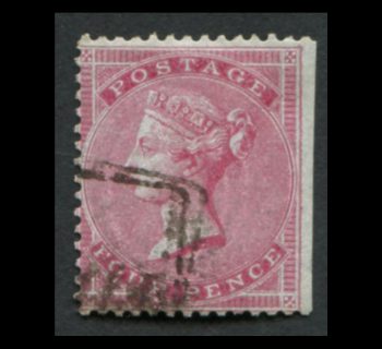 Great Britain 1855 #22 a5 4p Rose Bluish WMK #21