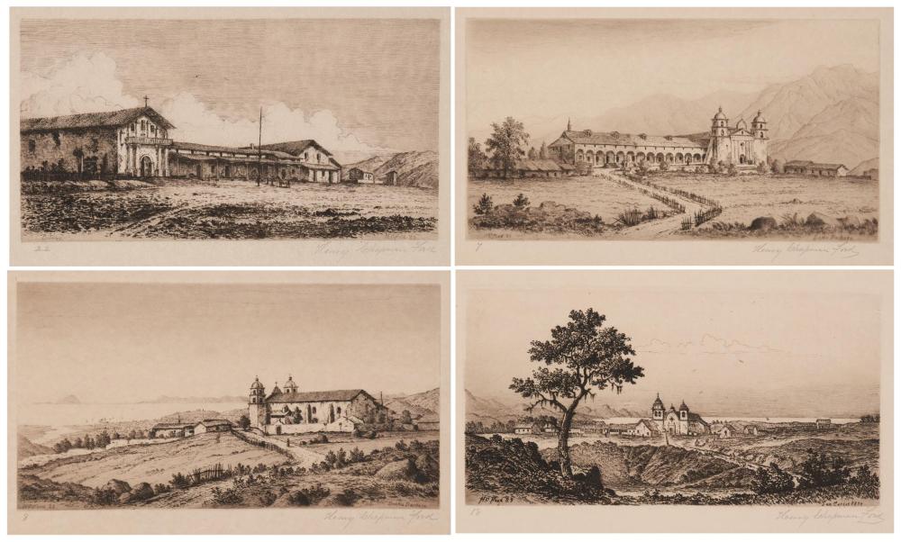 Lot 65: 24 Matted drypoint etchings on Japanese paper in a leather-bound portfolio case with 28-page “Outlines of History, Description, etc.” 20,000-30,000 Sold $34,375